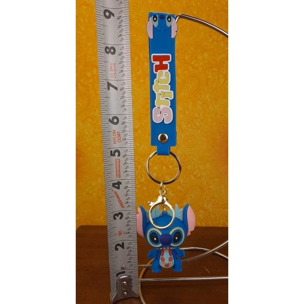 Lilo & Stitch With‎ Lei Yellow Glasses 3D PVC Keychain Keyring Backpack Clip 8